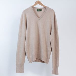 Cross Creek by Peter Scott CASHMERE Sweater Men's Size 44 Beige V-Neck Vintage
